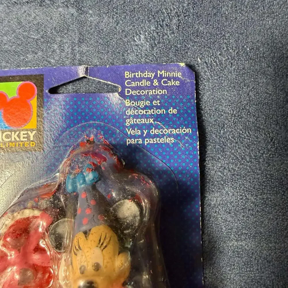 1998 Disney Mickey Unlimited Minnie Mouse Birthday Candle & Cake Decoration